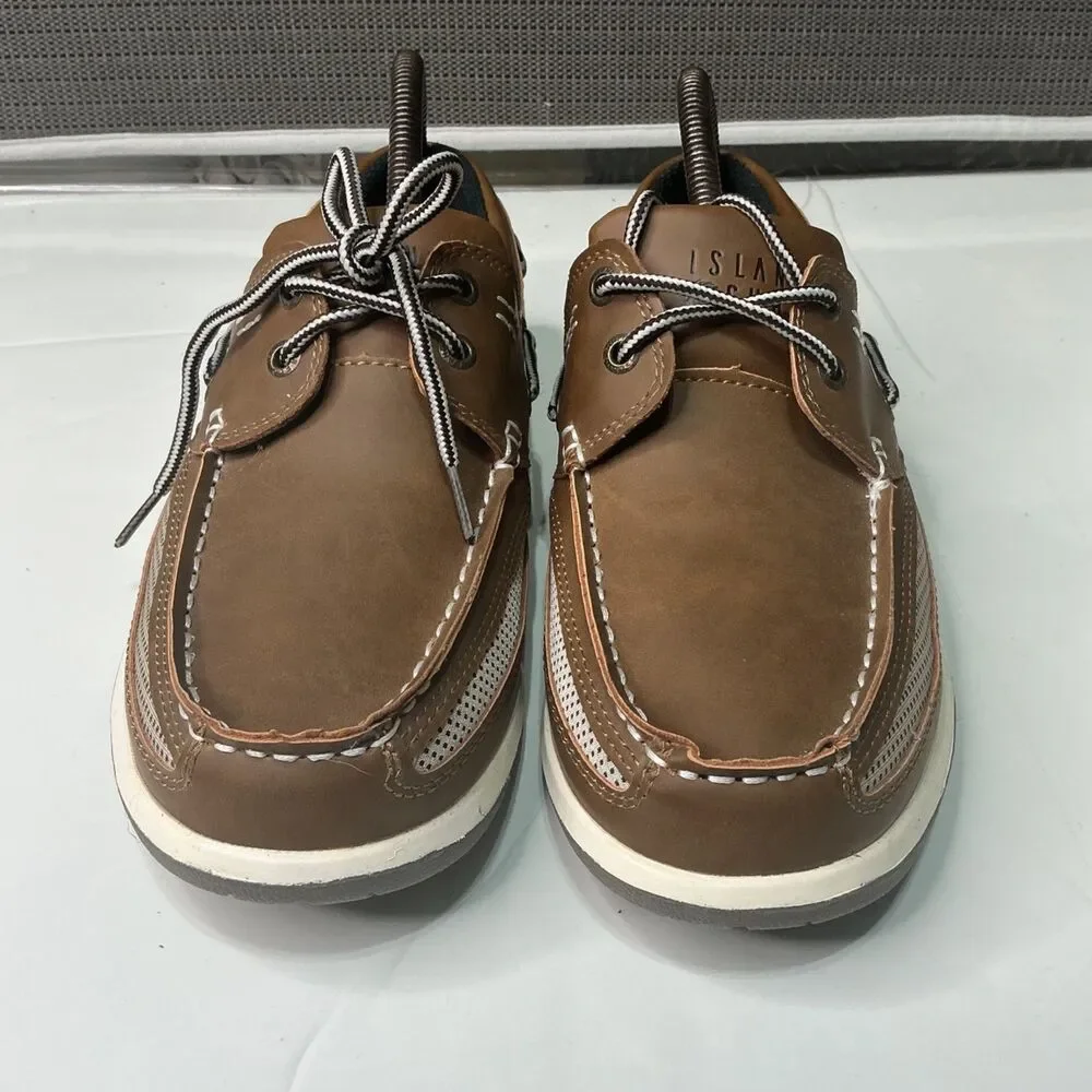Island Surf Men's Size 9 Brown Boat Shoes Synthetic Upper Durable Sole